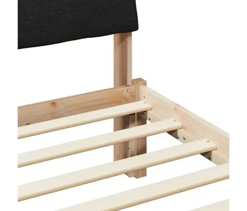 Gultas Rāmis Brūna Un Melna 75 X 190 Cm Priedes Masīvkoks Vidaxl