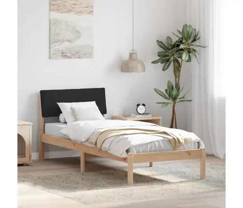 Gultas Rāmis Brūna Un Melna 75 X 190 Cm Priedes Masīvkoks Vidaxl