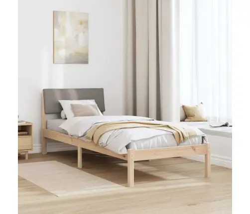 Gultas Rāmis Braun Un Taupe 75 X 190 Cm Priedes Masīvkoks Vidaxl