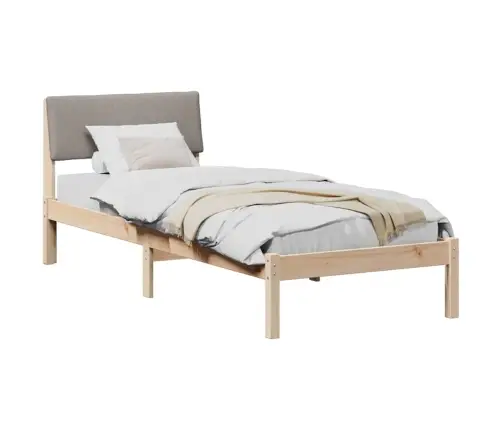 Gultas Rāmis Braun Un Taupe 75 X 190 Cm Priedes Masīvkoks Vidaxl