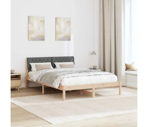 Lovos Rėmas Ruda Ir Tamsiai Pilka 150 X 200 Cm Pušies Masyvas