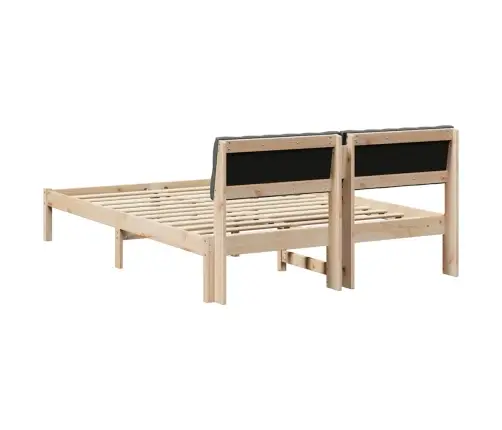 Lovos Rėmas Ruda Ir Tamsiai Pilka 150 X 200 Cm Pušies Masyvas