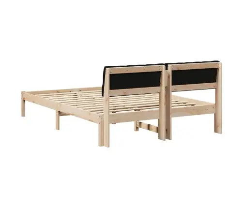 Gultas Rāmis Brūna Un Melna 150 X 200 Cm Priedes Masīvkoks Vidaxl