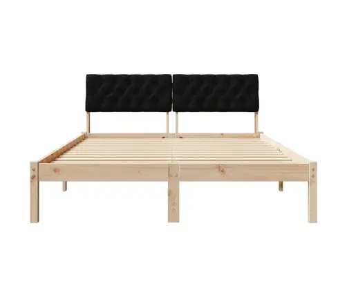 Gultas Rāmis Brūna Un Melna 150 X 200 Cm Priedes Masīvkoks Vidaxl