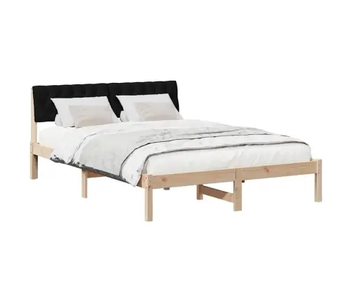 Gultas Rāmis Brūna Un Melna 150 X 200 Cm Priedes Masīvkoks Vidaxl