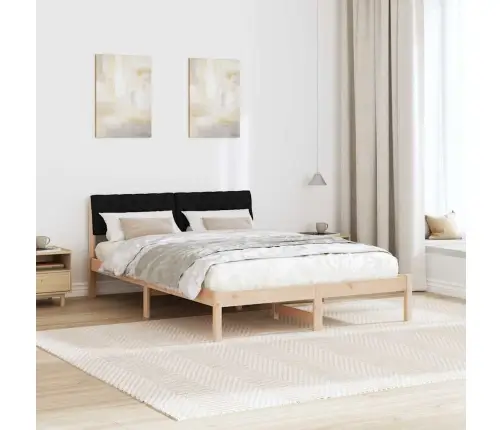 Gultas Rāmis Brūna Un Melna 140 X 200 Cm Priedes Masīvkoks Vidaxl