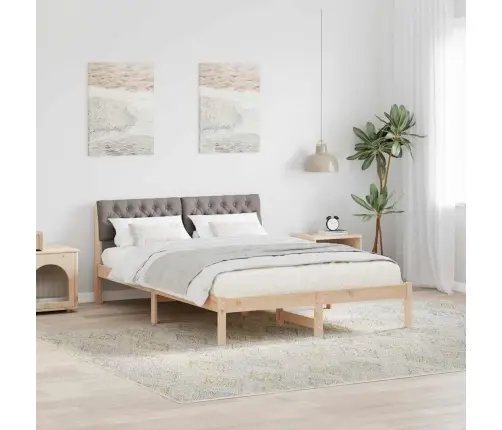 Beti Raam Peaga Pruun Ja Taupe 140 X 200 Cm Männipuit