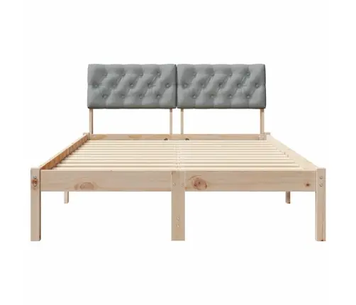 Gultas Rāmis Ar Galvas Klāju Brūna Un Gaiši Pelēka 120 X 200 Cm Vidaxl