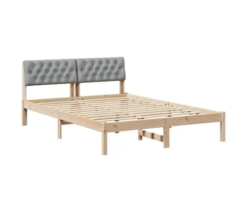Lovos Rėmas Ruda Ir Šviesiai Pilka 140 X 190 Cm Pušies Masyvas