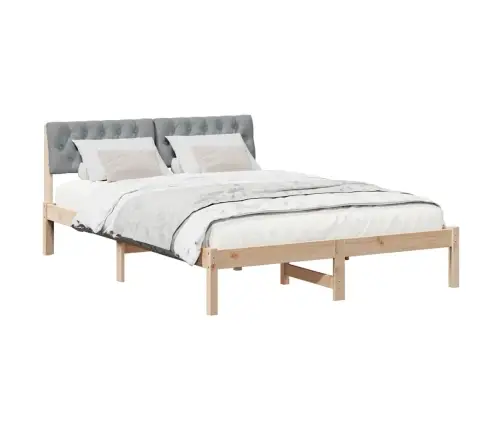 Lovos Rėmas Ruda Ir Šviesiai Pilka 140 X 190 Cm Pušies Masyvas