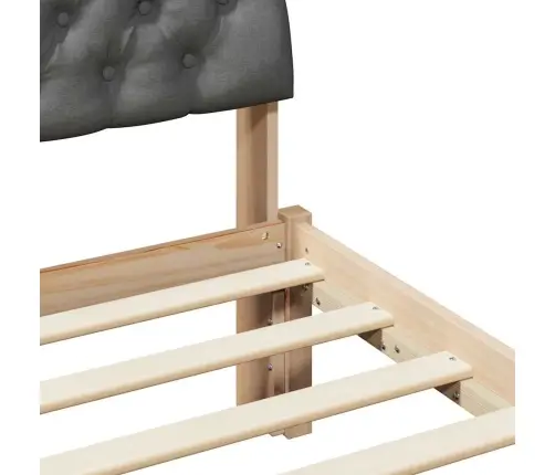 Gultas Rāmis Ar Galvas Klāju Brūns Un Tumši Pelēks 140 X 190 Cm Vidaxl