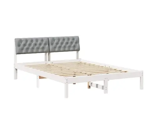 Lovos Rėmas Balta Ir Šviesiai Pilka 140 X 190 Cm Pušies Masyvas