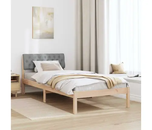 Gultas Rāmis Ar Galvas Klāju Brūna Un Gaiši Pelēka 90 X 200 Cm Vidaxl