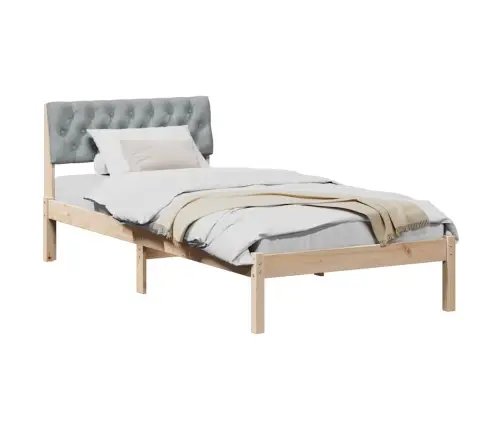 Gultas Rāmis Ar Galvas Klāju Brūna Un Gaiši Pelēka 90 X 190 Cm Vidaxl