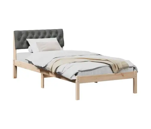 Gultas Rāmis Ar Galvas Klāju Brūns Un Tumši Pelēks 90 X 190 Cm Vidaxl