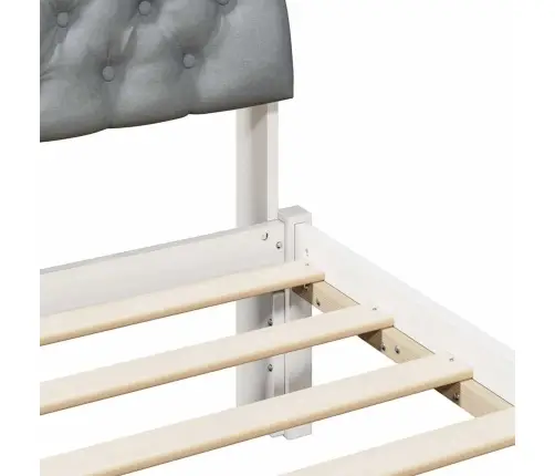 Beti Raam Peaga Valge Ja Helehall 90 X 190 Cm Männipuit