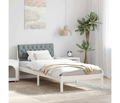 Beti Raam Peaga Valge Ja Helehall 90 X 190 Cm Männipuit