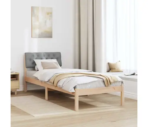 Gultas Rāmis Ar Galvas Klāju Brūna Un Gaiši Pelēka 75 X 190 Cm Vidaxl