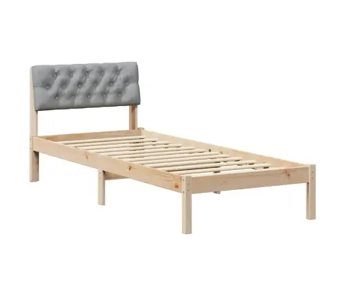 Gultas Rāmis Ar Galvas Klāju Brūna Un Gaiši Pelēka 75 X 190 Cm Vidaxl