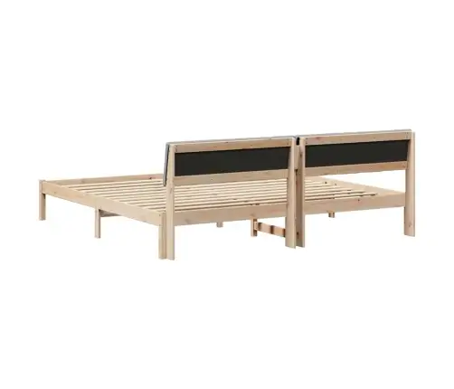 Lovos Rėmas Ruda Ir Šviesiai Pilka 150 X 200 Cm Pušies Masyvas