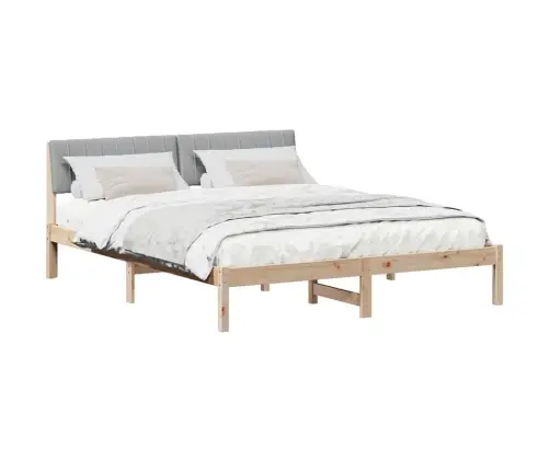 Lovos Rėmas Ruda Ir Šviesiai Pilka 150 X 200 Cm Pušies Masyvas