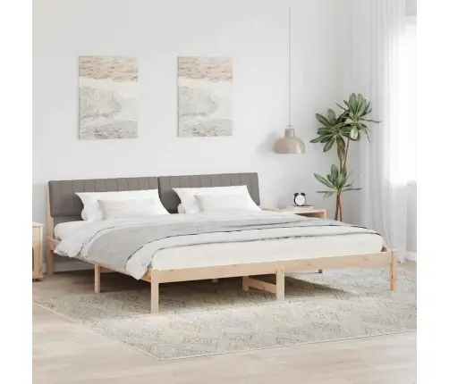 Gultas Rāmis Braun Un Taupe 150 X 200 Cm Priedes Masīvkoks Vidaxl