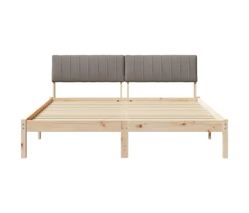 Gultas Rāmis Braun Un Taupe 150 X 200 Cm Priedes Masīvkoks Vidaxl