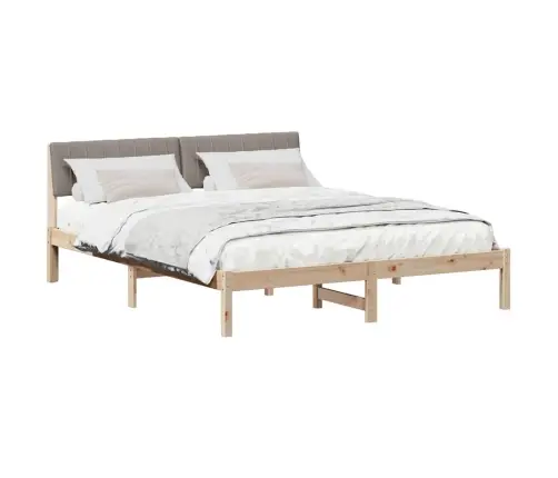 Gultas Rāmis Braun Un Taupe 150 X 200 Cm Priedes Masīvkoks Vidaxl