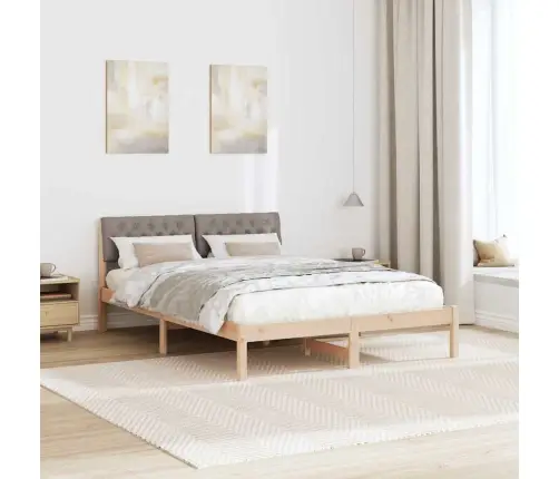 Lovos Rėmas Ruda Ir Taupe 140 X 200 Cm Pušies Masyvas