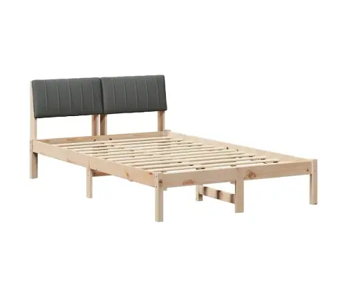 Gultas Rāmis Ar Galvas Klāju Brūns Un Tumši Pelēks 120 X 200 Cm Vidaxl