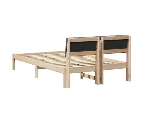 Gultas Rāmis Ar Galvas Klāju Brūns Un Tumši Pelēks 120 X 200 Cm Vidaxl