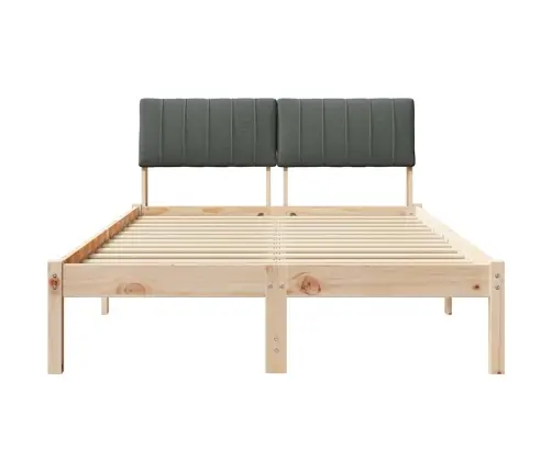 Gultas Rāmis Ar Galvas Klāju Brūns Un Tumši Pelēks 120 X 200 Cm Vidaxl