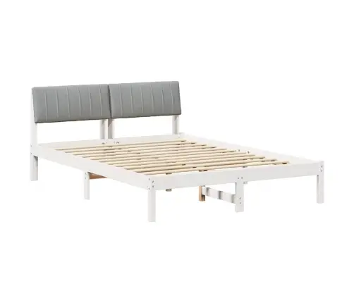Lovos Rėmas Balta Ir Šviesiai Pilka 140 X 190 Cm Pušies Masyvas