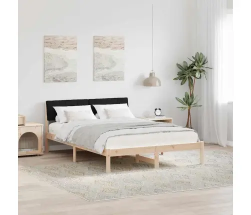 Gultas Rāmis Brūna Un Melna 135 X 190 Cm Priedes Masīvkoks Vidaxl