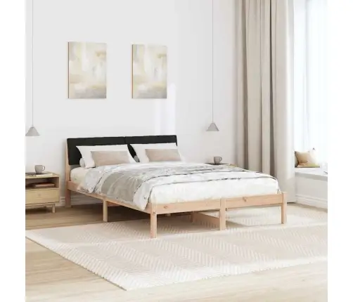 Gultas Rāmis Brūna Un Melna 135 X 190 Cm Priedes Masīvkoks Vidaxl