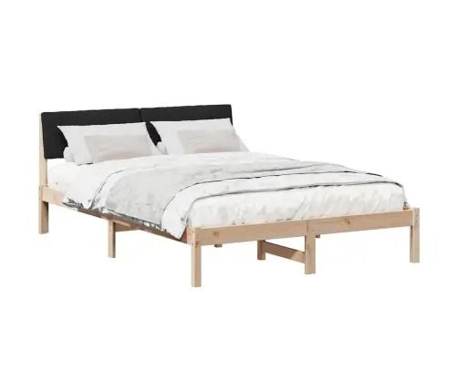 Gultas Rāmis Brūna Un Melna 135 X 190 Cm Priedes Masīvkoks Vidaxl