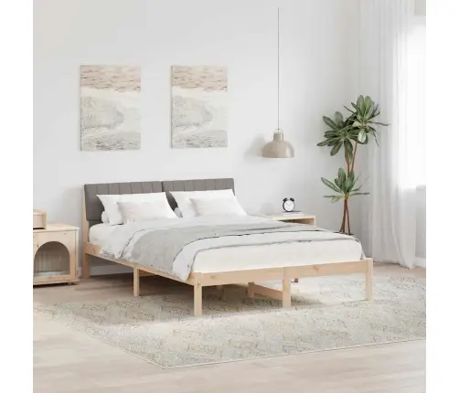 Lovos Rėmas Ruda Ir Taupe 135 X 190 Cm Pušies Masyvas