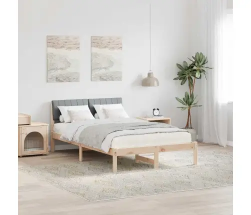 Gultas Rāmis Ar Galvas Klāju Brūna Un Gaiši Pelēka 120 X 190 Cm Vidaxl