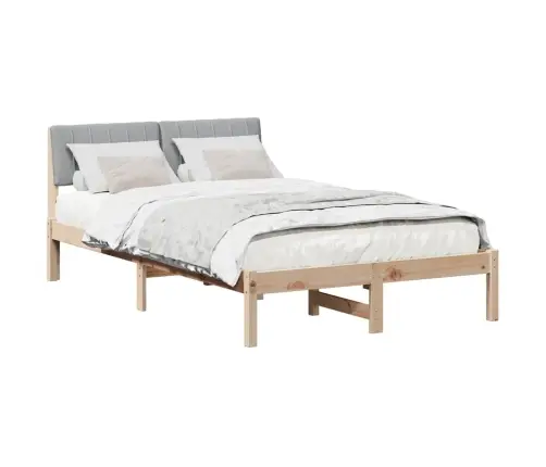 Gultas Rāmis Ar Galvas Klāju Brūna Un Gaiši Pelēka 120 X 190 Cm Vidaxl