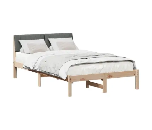 Gultas Rāmis Ar Galvas Klāju Brūns Un Tumši Pelēks 120 X 190 Cm Vidaxl