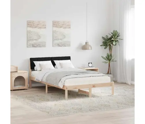 Gultas Rāmis Brūna Un Melna 120 X 190 Cm Priedes Masīvkoks Vidaxl