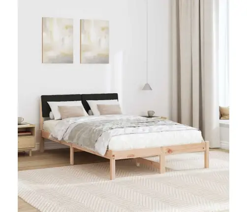 Gultas Rāmis Brūna Un Melna 120 X 190 Cm Priedes Masīvkoks Vidaxl