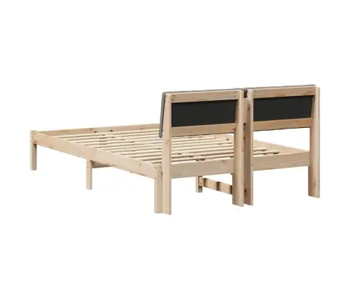 Gultas Rāmis Braun Un Taupe 120 X 190 Cm Priedes Masīvkoks Vidaxl