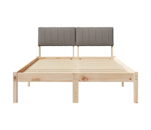 Gultas Rāmis Braun Un Taupe 120 X 190 Cm Priedes Masīvkoks Vidaxl