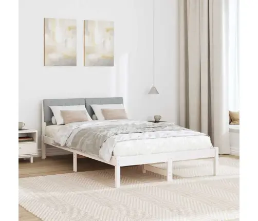 Beti Raam Peaga Valge Ja Helehall 120 X 190 Cm Männipuit