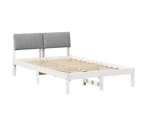 Beti Raam Peaga Valge Ja Helehall 120 X 190 Cm Männipuit