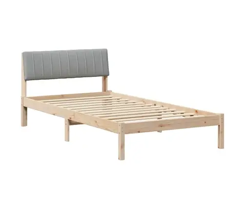 Gultas Rāmis Ar Galvas Klāju Brūna Un Gaiši Pelēka 100 X 200 Cm Vidaxl