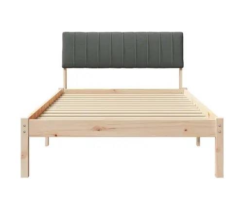 Gultas Rāmis Ar Galvas Klāju Brūns Un Tumši Pelēks 100 X 200 Cm Vidaxl