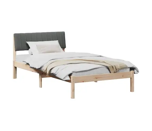 Gultas Rāmis Ar Galvas Klāju Brūns Un Tumši Pelēks 100 X 200 Cm Vidaxl