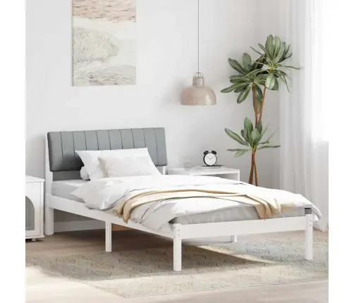 Lovos Rėmas Balta Ir Šviesiai Pilka 100 X 200 Cm Pušies Masyvas